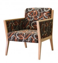Cinquanta Single Lounge C509 FA. Fabric Seat And Back. Upholstered Arm Infills. Any Fabric Colour